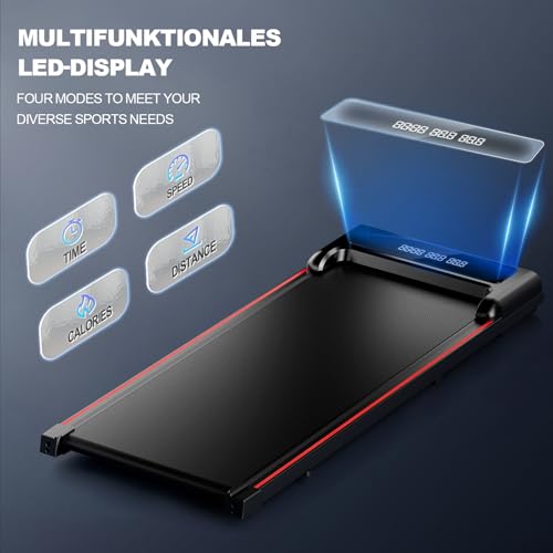 GORISE Walking Pad, Under Desk Treadmills for Home, Walking Pad with Incline, Treadmills with Remote Control APP LED Display