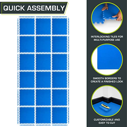 ProsourceFit Extra Thick Puzzle Exercise Mat , EVA Foam Interlocking Tiles for Protective, Cushioned Workout Flooring for Home and Gym Equipment