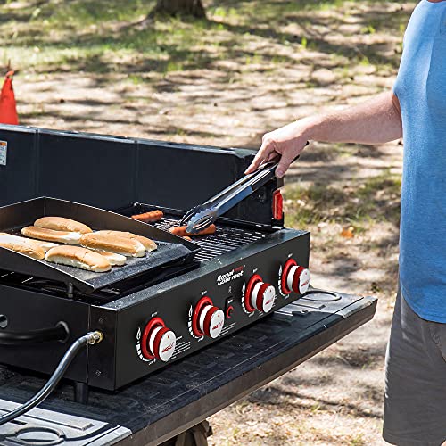 Royal Gourmet GD4002T 4-Burner Tailgater Grill and Griddle Combo, Portable Flat Top Propane Gas Grill with 40