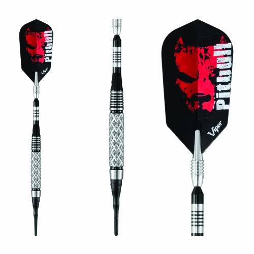 Viper Pitbull 90% Tungsten Soft Tip Darts with Storage/Travel Case, Full Knurling, 18 Grams