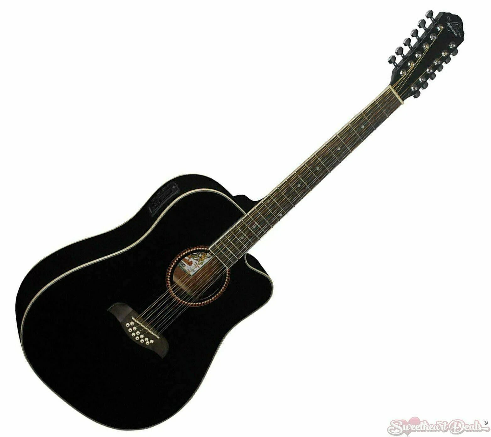 Oscar Schmidt OD312CEB 12-String Acoustic Electric Guitar - Black