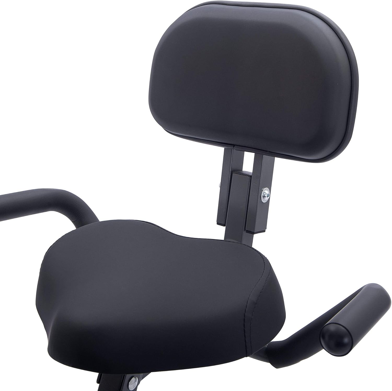 Folding Exercise Bike, Fitness Upright and Recumbent X-Bike with 10-Level Adjustable Resistance, Arm Bands and Backrest
