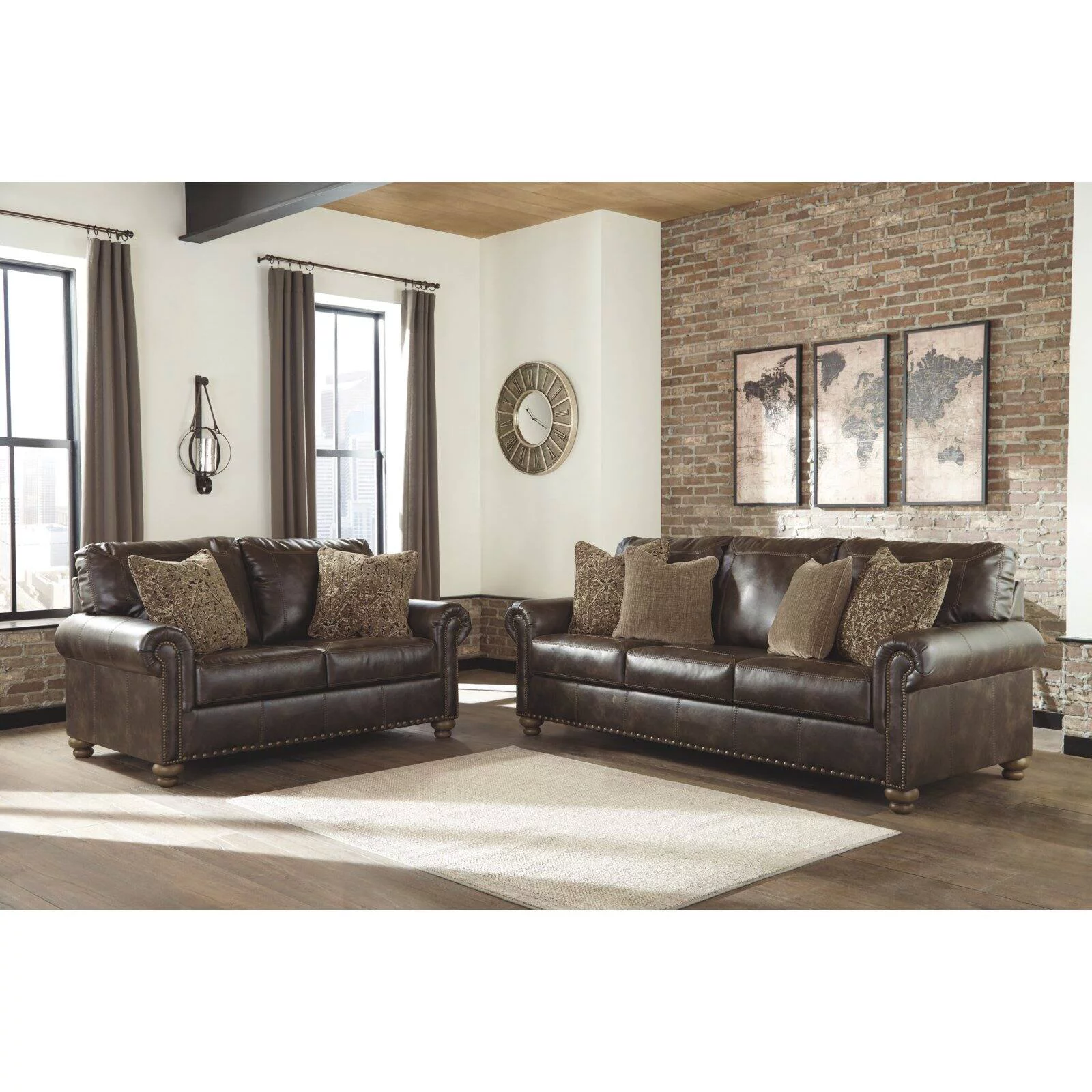 Signature Design by Ashley Nicorvo Loveseat in Coffee