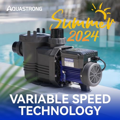 AQUASTRONG Variable Speed Pool Pump, 2 HP, 220V, 10566GPH, In/Above Pool Pump, Energy Efficient, High Flow