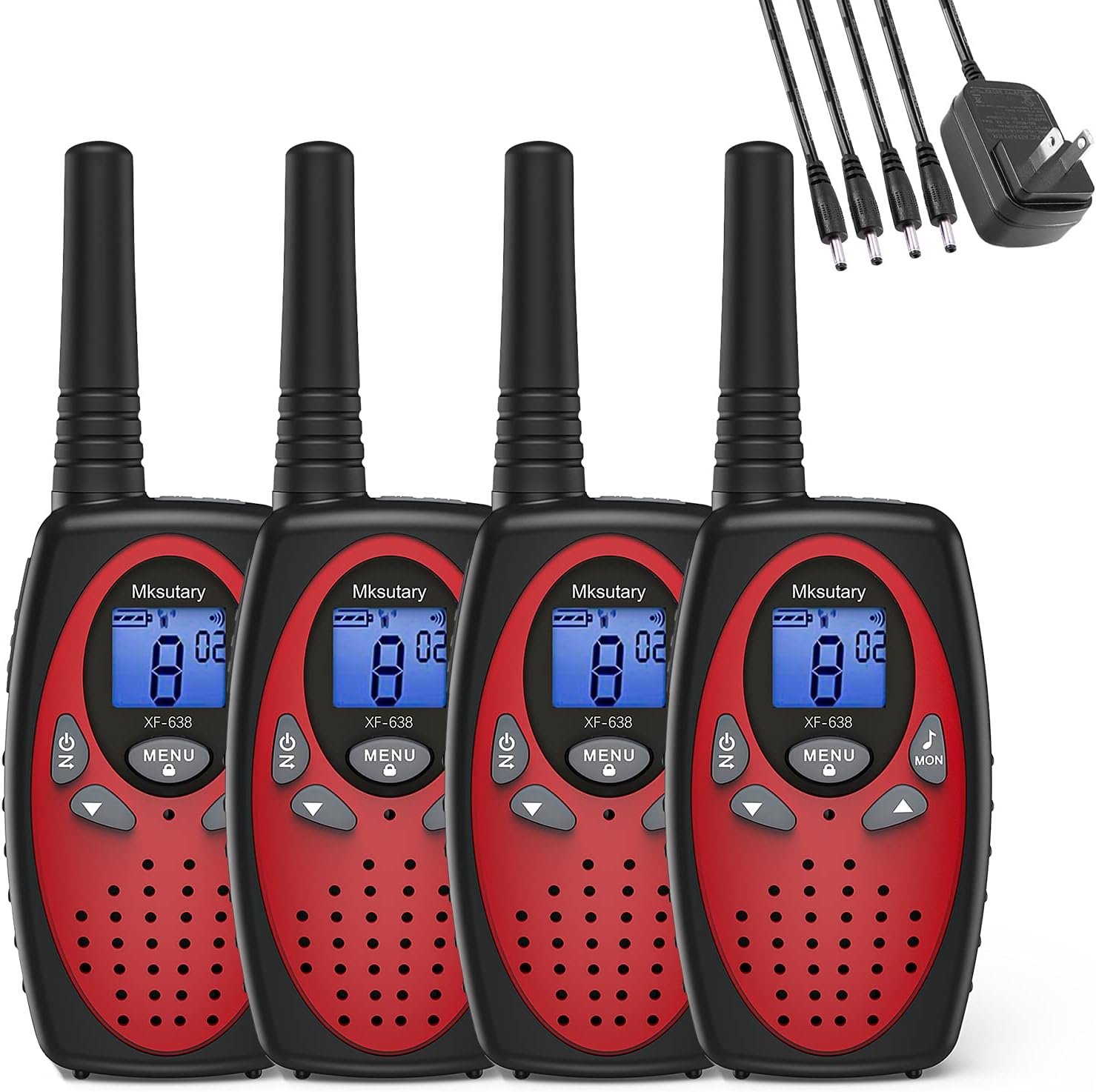 Walkie Talkies 4 Pack Kids Long Range Rechargeable Walkie Talkies 22 CH 3 Miles High Sound Quality 2 Way Radios Walkie Talkies for Kids Boys Girls