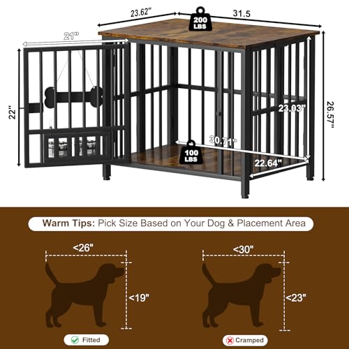 Easycom 41" Dog Crate Furniture Foldable, No Assembly Decorative Dog Kennel Indoor, Dog Crates for Large Dogs