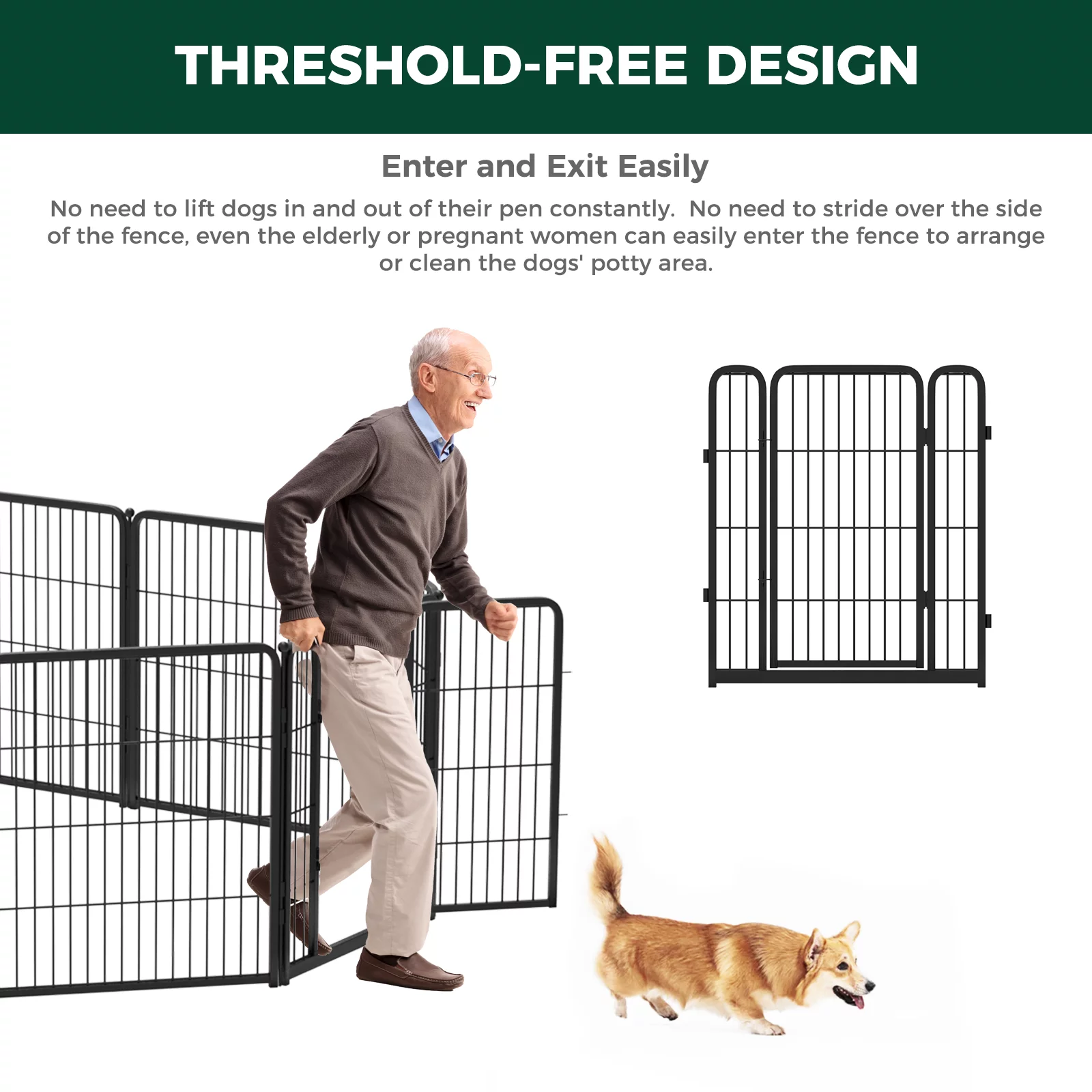 FXW Homeplus Dog Playpen Indoor, 8 Panels 32" Height Dog Fence Exercise Pen for small Dogs