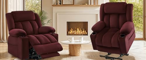 Power Lift Recliner Chair for Elderly - Triple Motor Lift Chairs - Infinite Position Adjust - Power Headrest - Heated & Massage