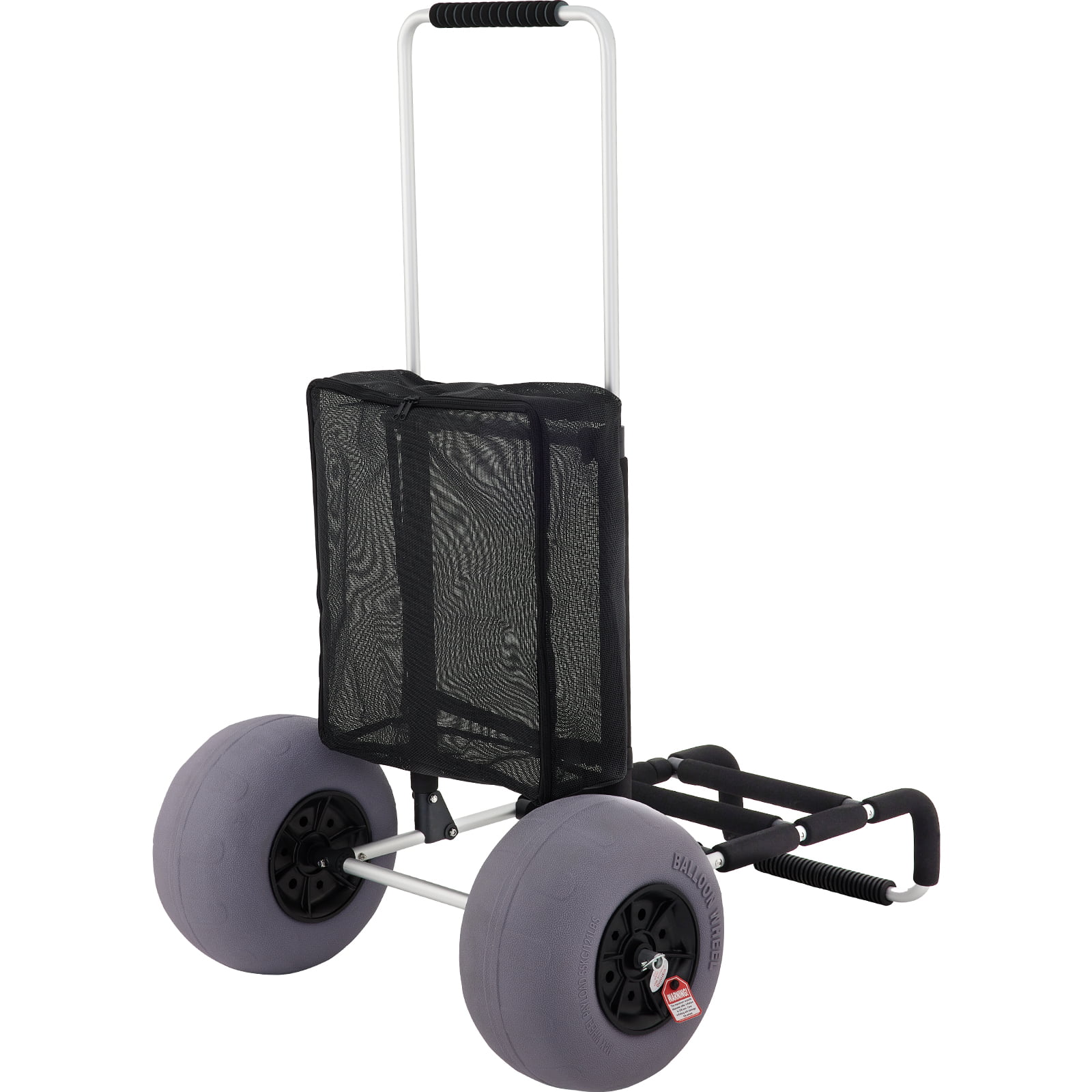 BENTISM Beach Carts for The Sand 165LBS Capacity Adjustable Handle Beach Wagon TPU 23" x 15" Deck with 13" Balloon Wheels for Beach Trips Camping