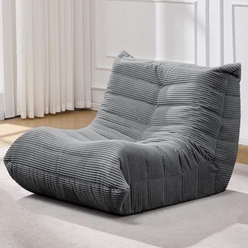 Bean Bag Chairs for Adults Giant Bean Bag Chair Memory Foam BeanBag Chair Big Bean Bag Sofa with Filler Faux Fur Fireside Beanbags Lazy Sofa for