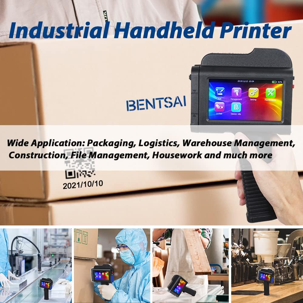 BENTSAI B35 One inch Handheld Inkjet Printer, Large Character Inkjet Printer, Up to 1"/25mm Print Height
