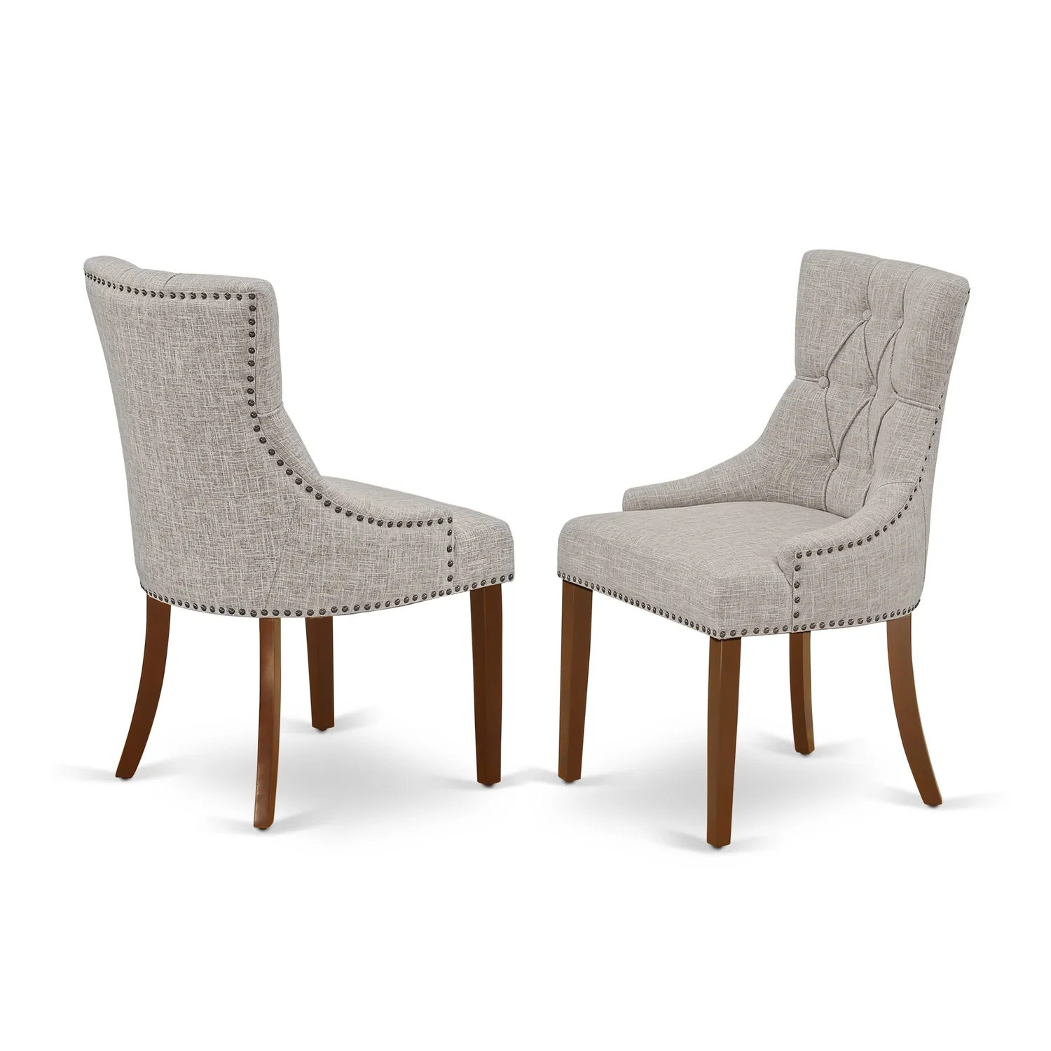NOFR5-MAH-05 5Pc Dining Set Includes a Rectangle Dinette Table with Butterfly Leaf and Four Parson Chairs with Doeskin Fabric, Mahogany Finish