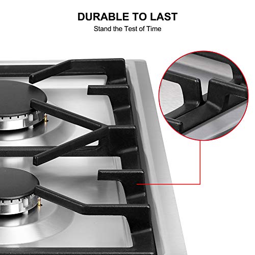 thermomate Gas Cooktop, Recessed Gas Rangetop with High Efficiency Burners