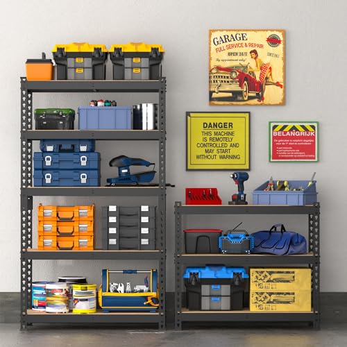 WORKPRO 5-Tier Metal Shelving Unit, 48”W x 24”D x 72”H, Heavy Duty Adjustable Storage Rack, 4000 lbs Load Capacity (Total), for Garage, Basement