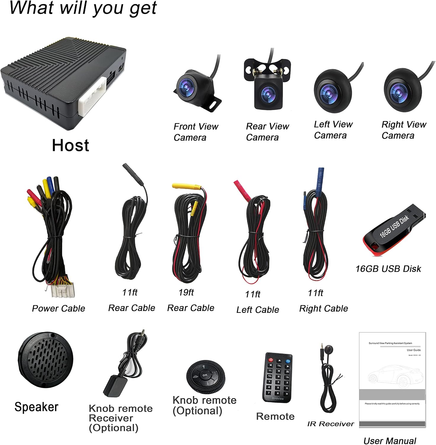 3D 360° Surround View Car Camera System with 7-Inch Monitor