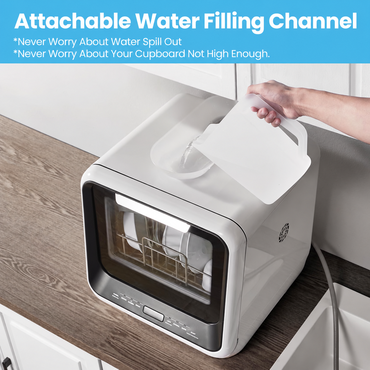 Portable compact automatic dishwasher