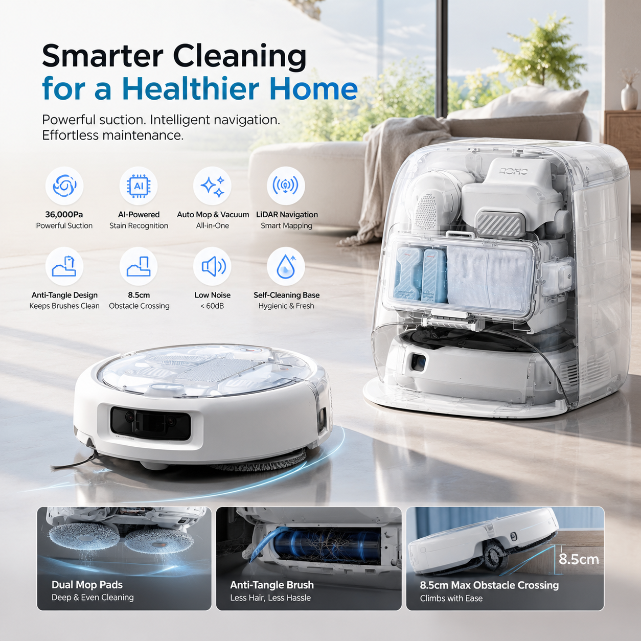 Smart Robot Vacuum & Mop – Water Tank Version