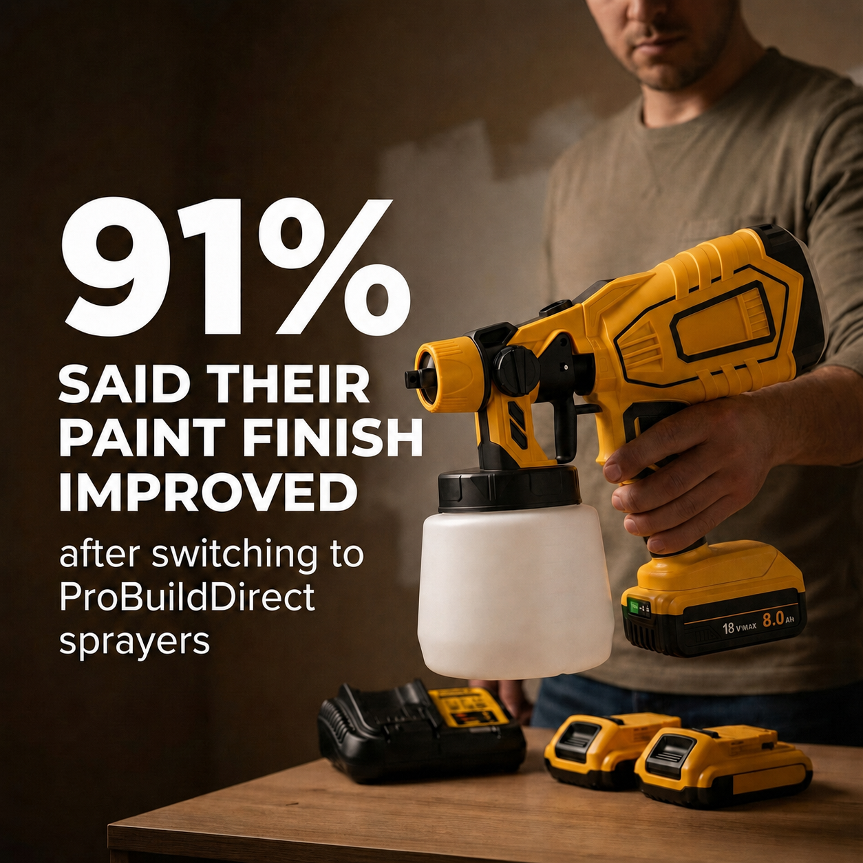Compatible 18V Cordless Paint Sprayer – Lightweight, High-Precision HVLP