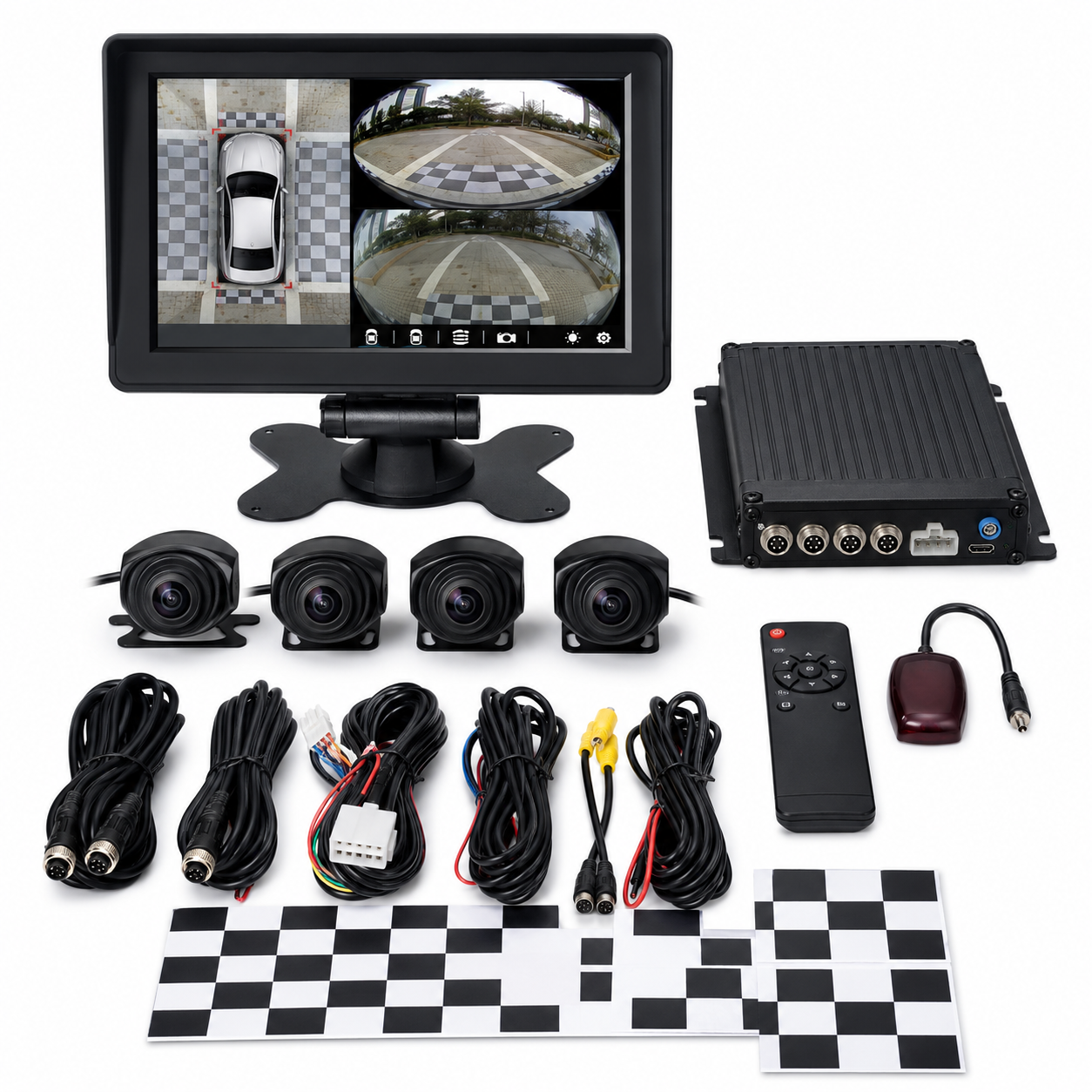 3D 360° Surround View Car Camera System with 7-Inch Monitor
