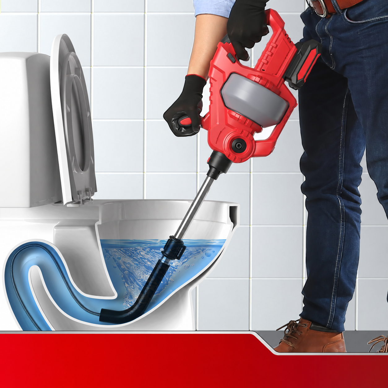 25Ft Cordless Electric Toilet Drain Snake Auger For Toilet & drain