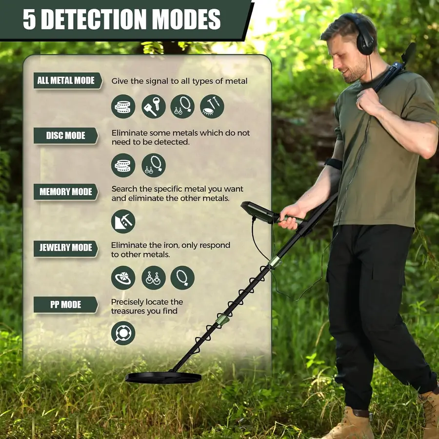 Five metal detection modes