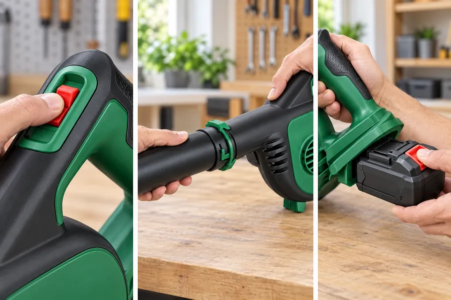 Two speed switch on the cordless blower
