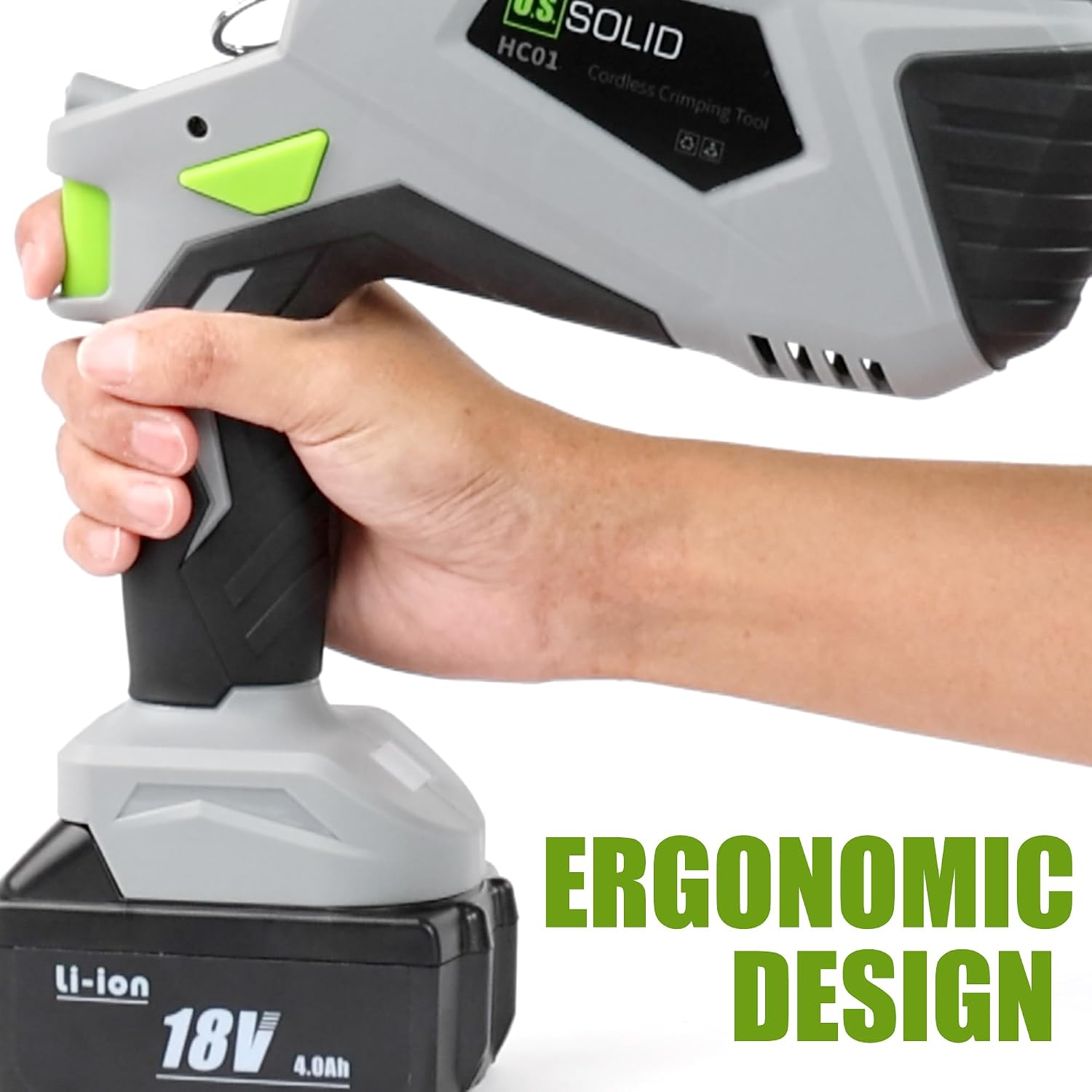Ergonomic cordless hydraulic crimper
