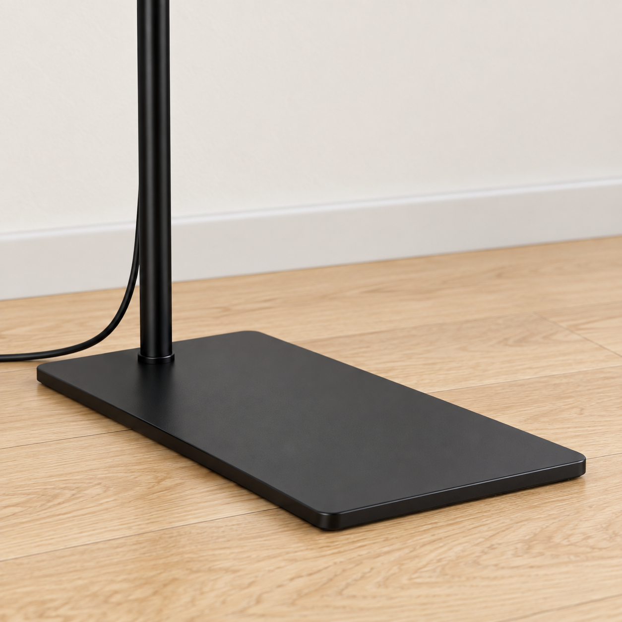 Rectangular floor base and lower support pole