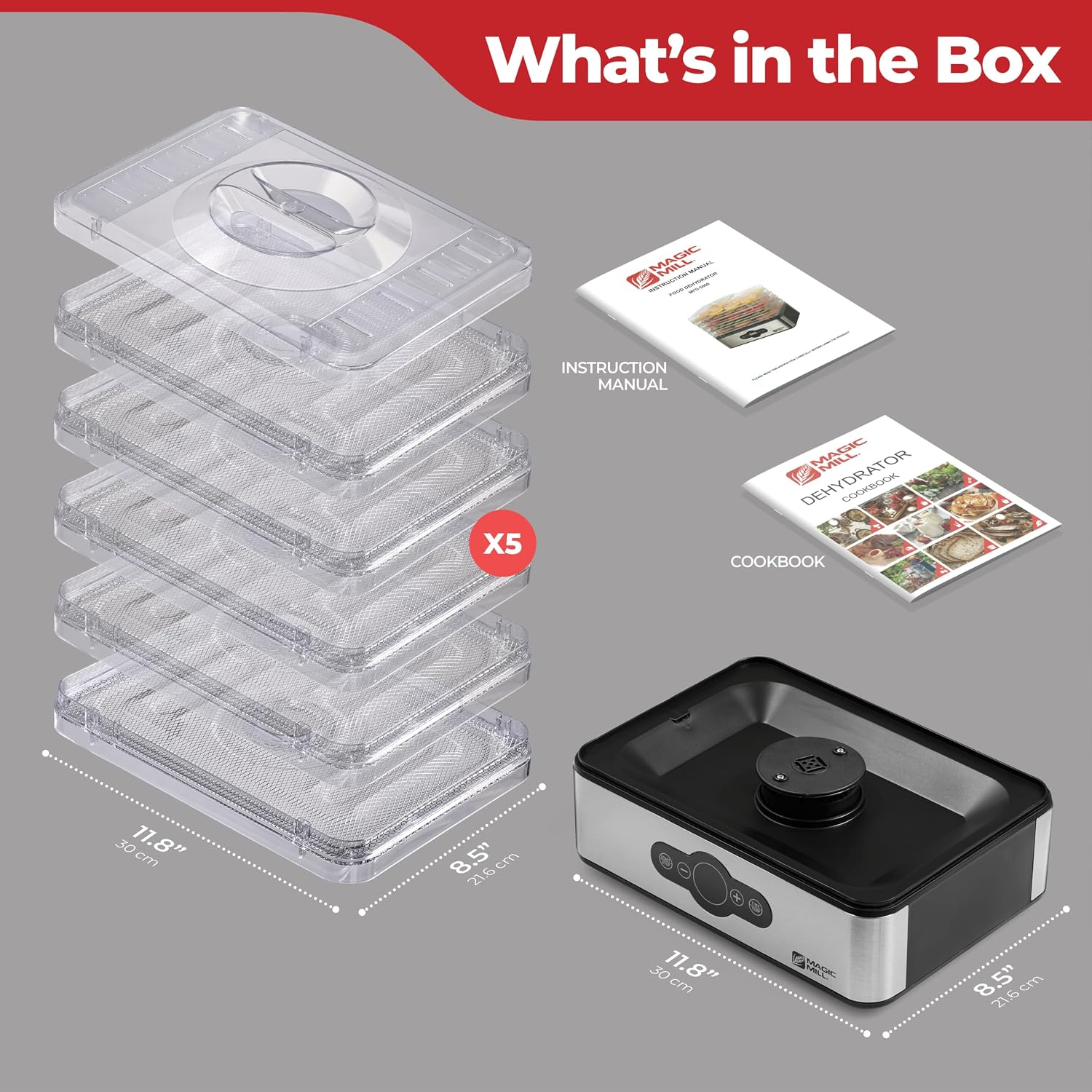 Food dehydrator package contents