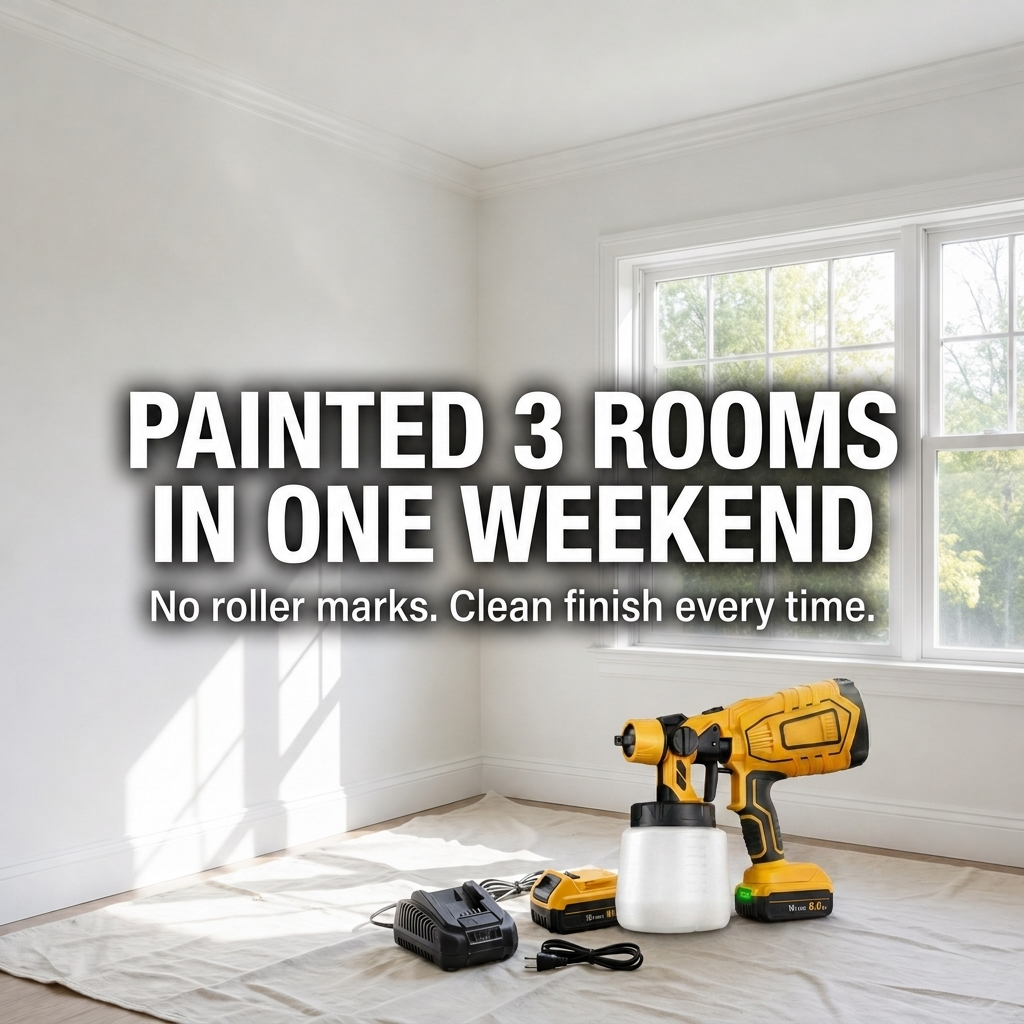 Compatible 18V Cordless Paint Sprayer – Lightweight, High-Precision HVLP