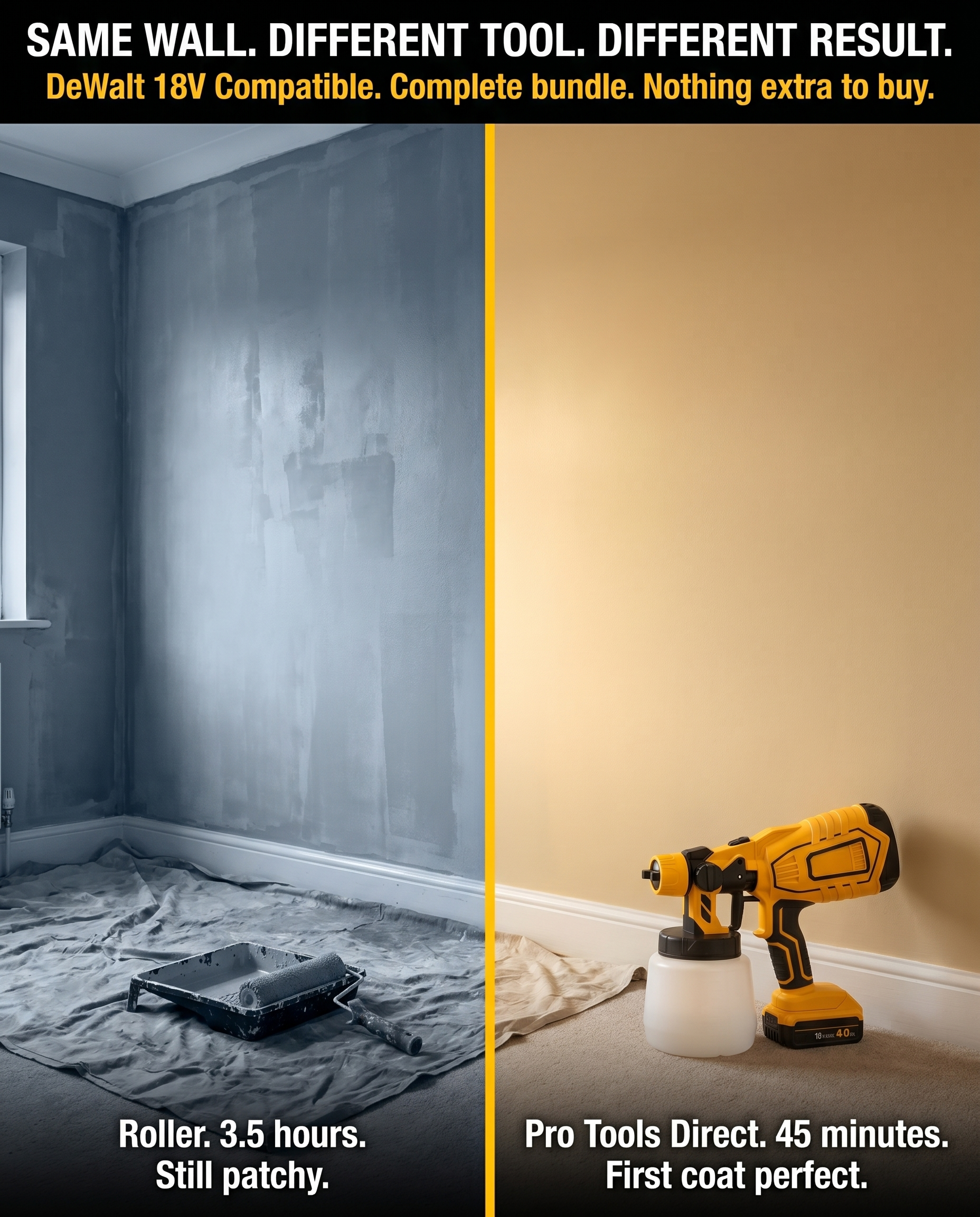 Compatible 18V Cordless Paint Sprayer – Lightweight, High-Precision HVLP