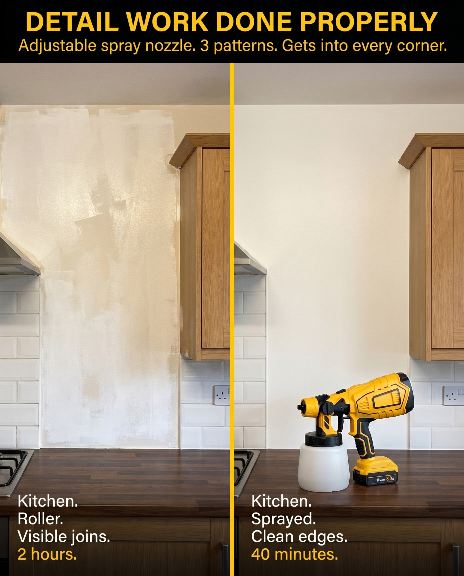 Compatible 18V Cordless Paint Sprayer – Lightweight, High-Precision HVLP