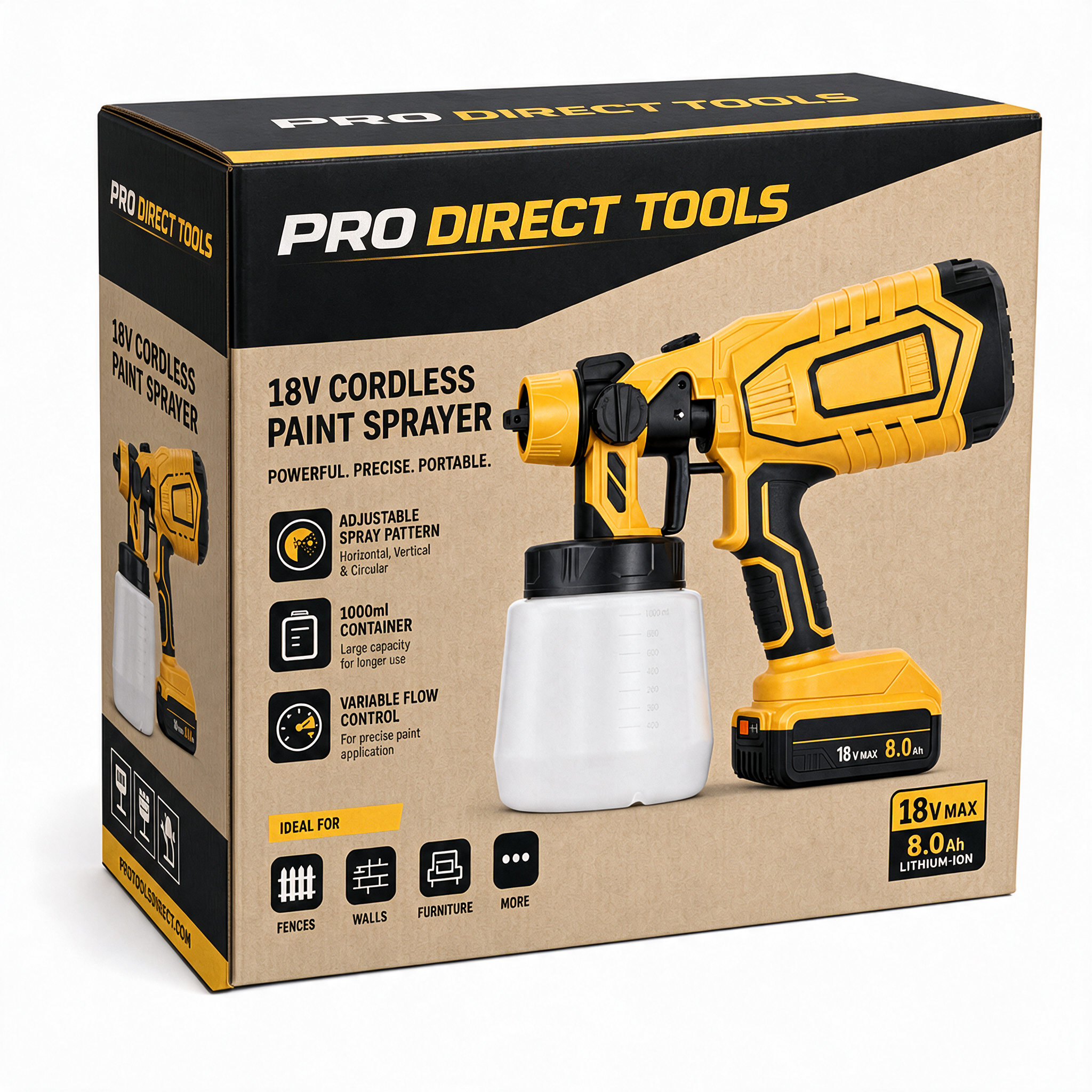Compatible 18V Cordless Paint Sprayer – Lightweight, High-Precision HVLP