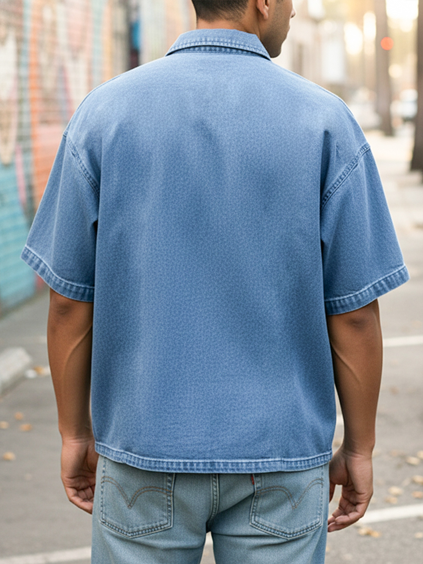 Chemise décontractée et confortable à manches courtes pour homme au design déstructuré