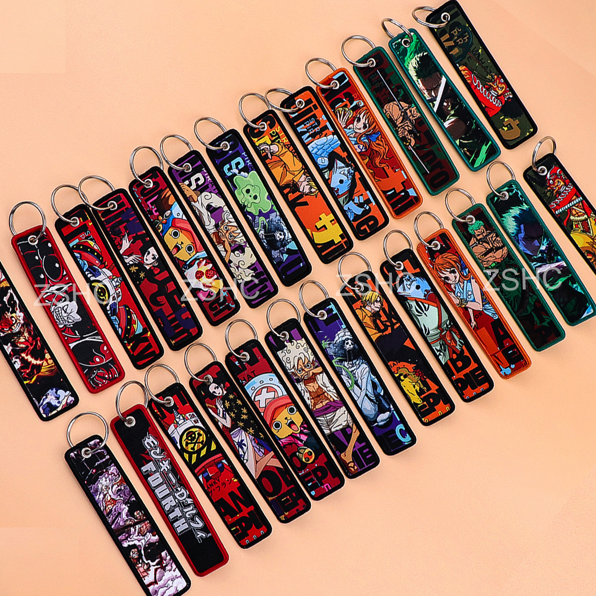 Custom Polyester Embroidery Keychain – Printed Fabric Key Strap Wholesale