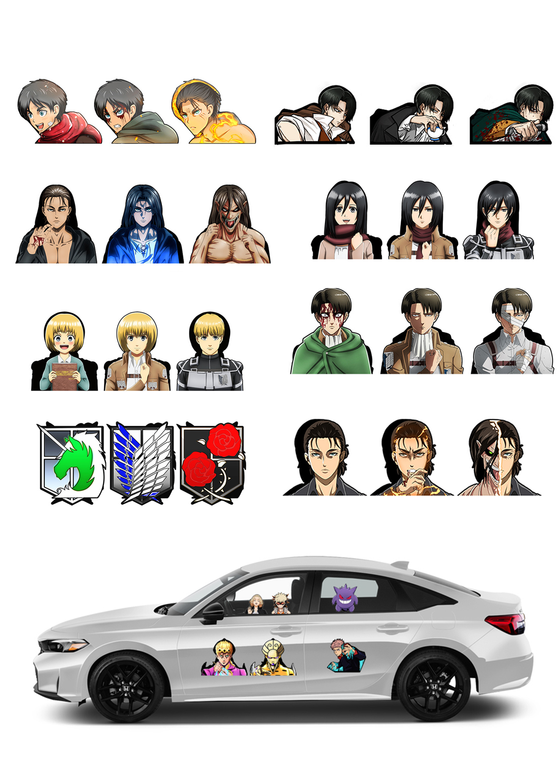Attack on Titan Anime 3D Lenticular Stickers