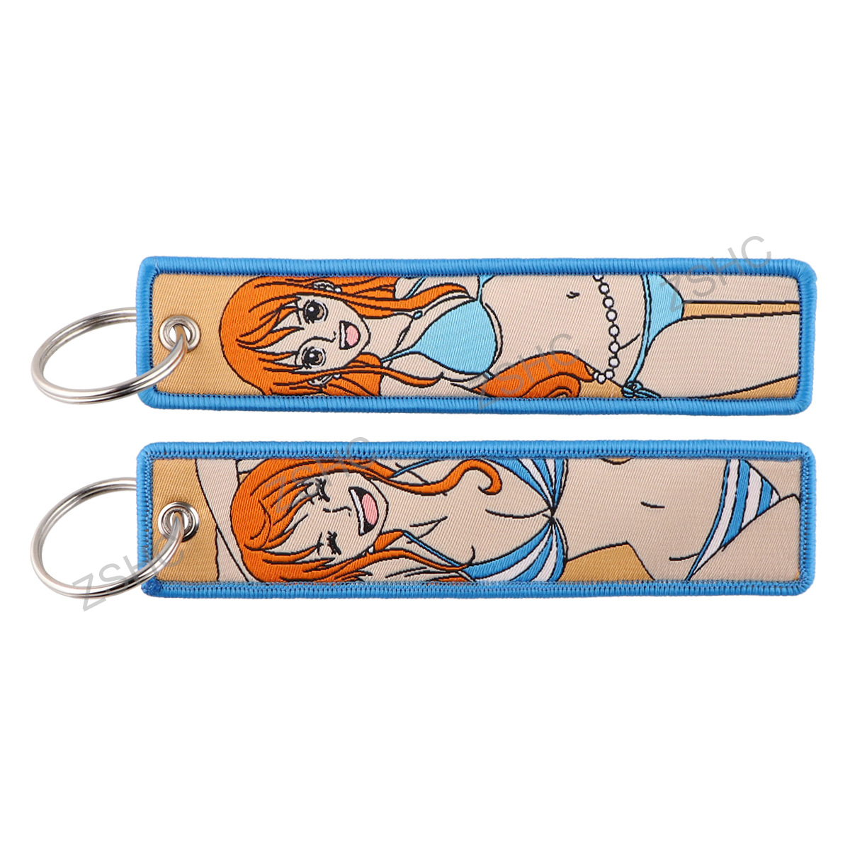 Custom Polyester Embroidery Keychain – Printed Fabric Key Strap Wholesale