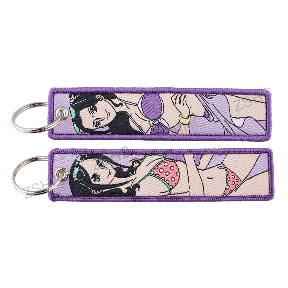 Custom Polyester Embroidery Keychain – Printed Fabric Key Strap Wholesale