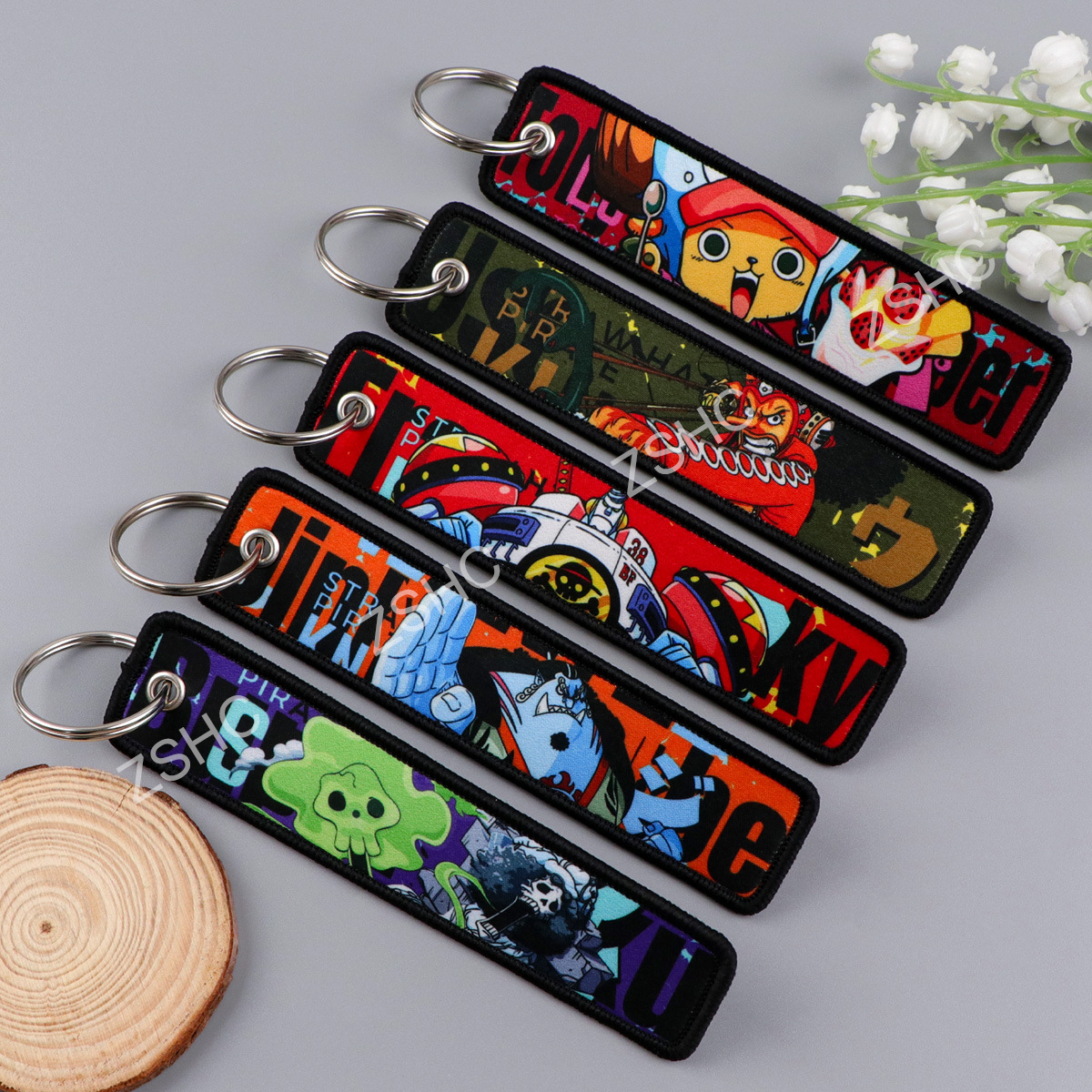 Custom Polyester Embroidery Keychain – Printed Fabric Key Strap Wholesale