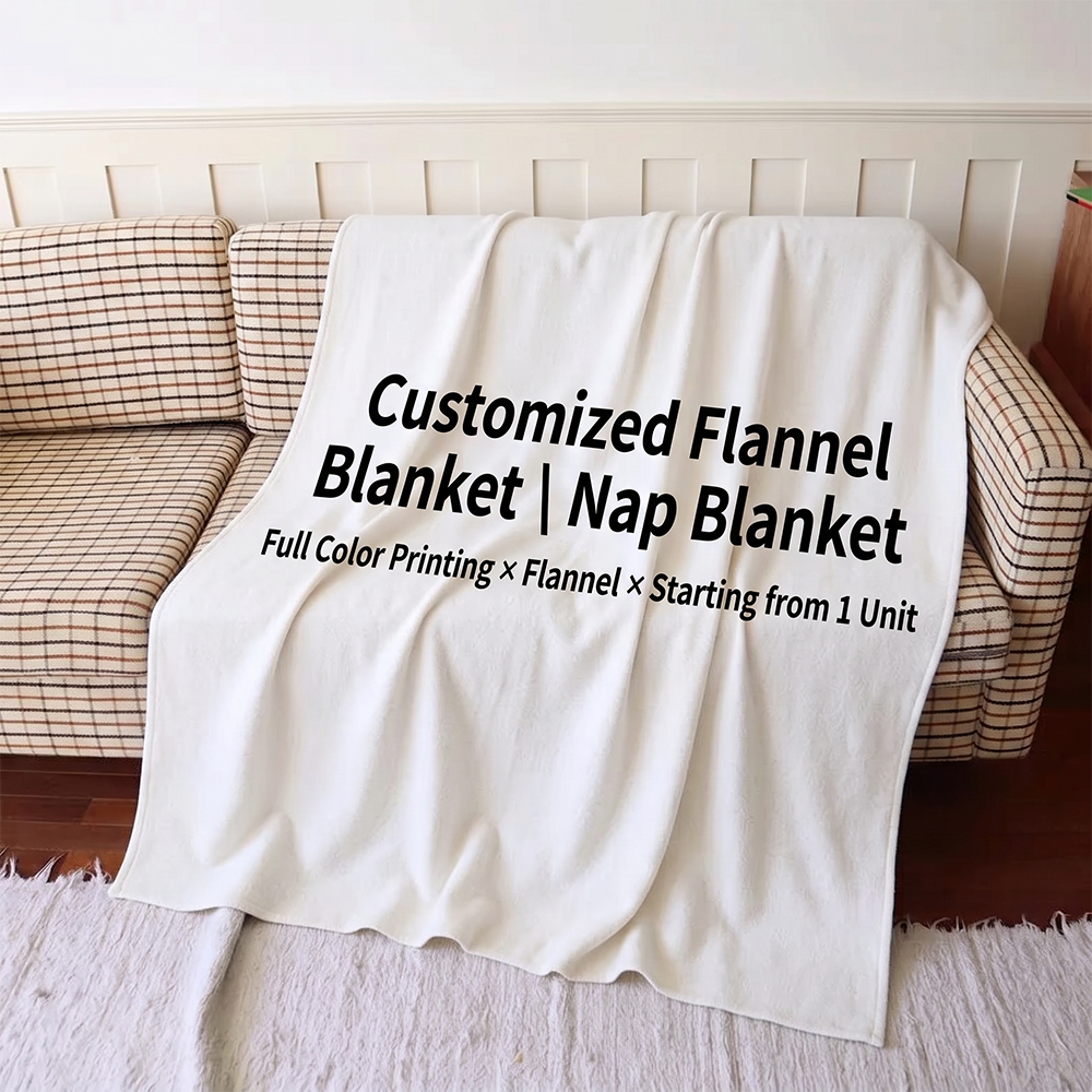 Custom Printed Flannel Blanket – Personalized Photo, Logo & Pattern Throw Blanket