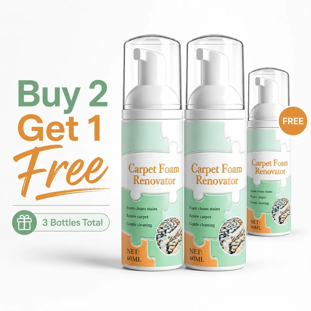 🔥Limited Time Promotion 50% OFF🔥Waterless Carpet Foam Stain Remover with Towel+FREE Towels