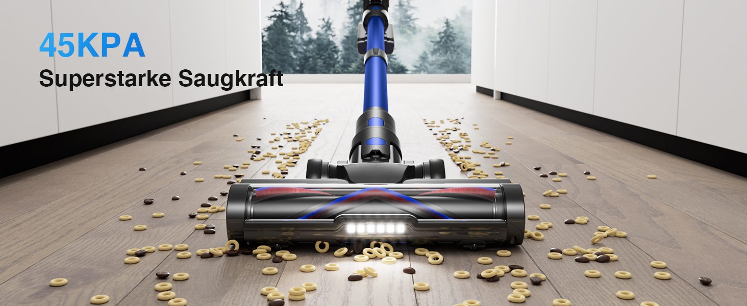 45 kPa cordless vacuum cleaning performance