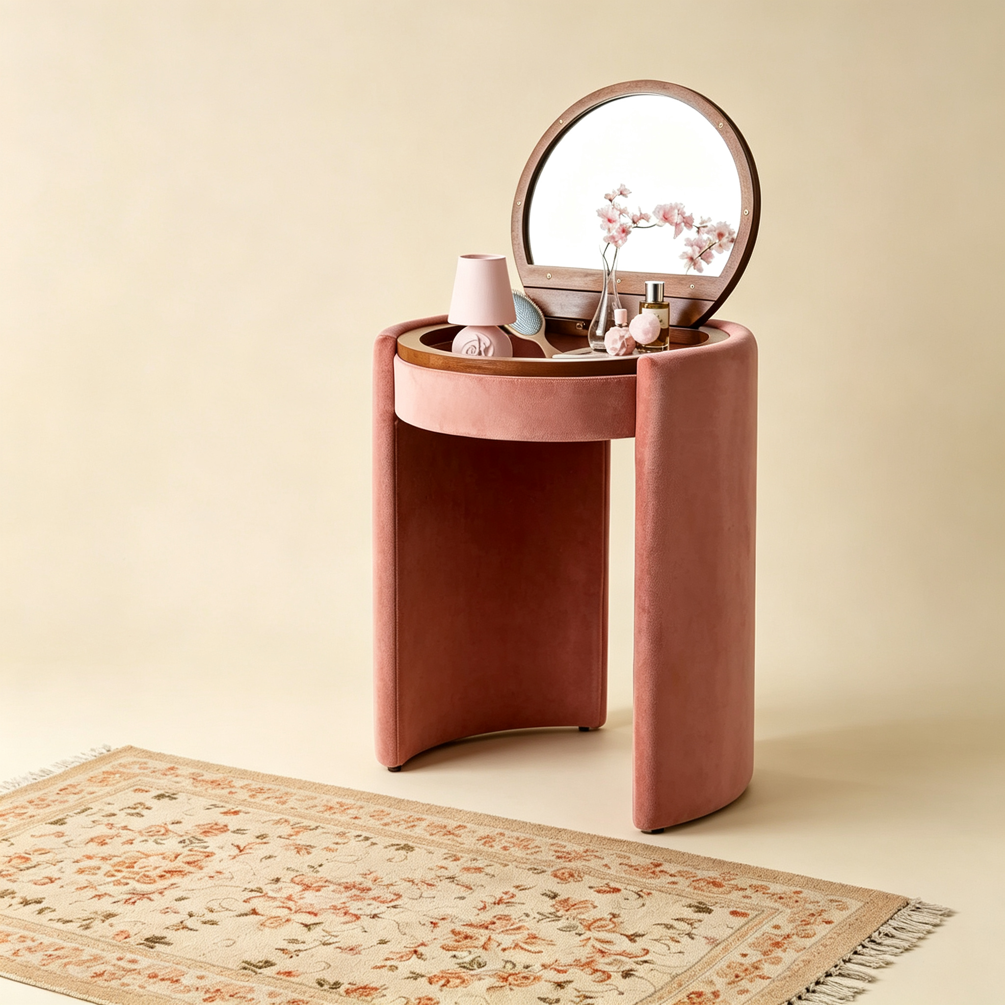 🎉 Exclusive Deal · Limited Stock🎉 Modern Makeup Vanity Set with LED Mirror, Stool & Large Storage