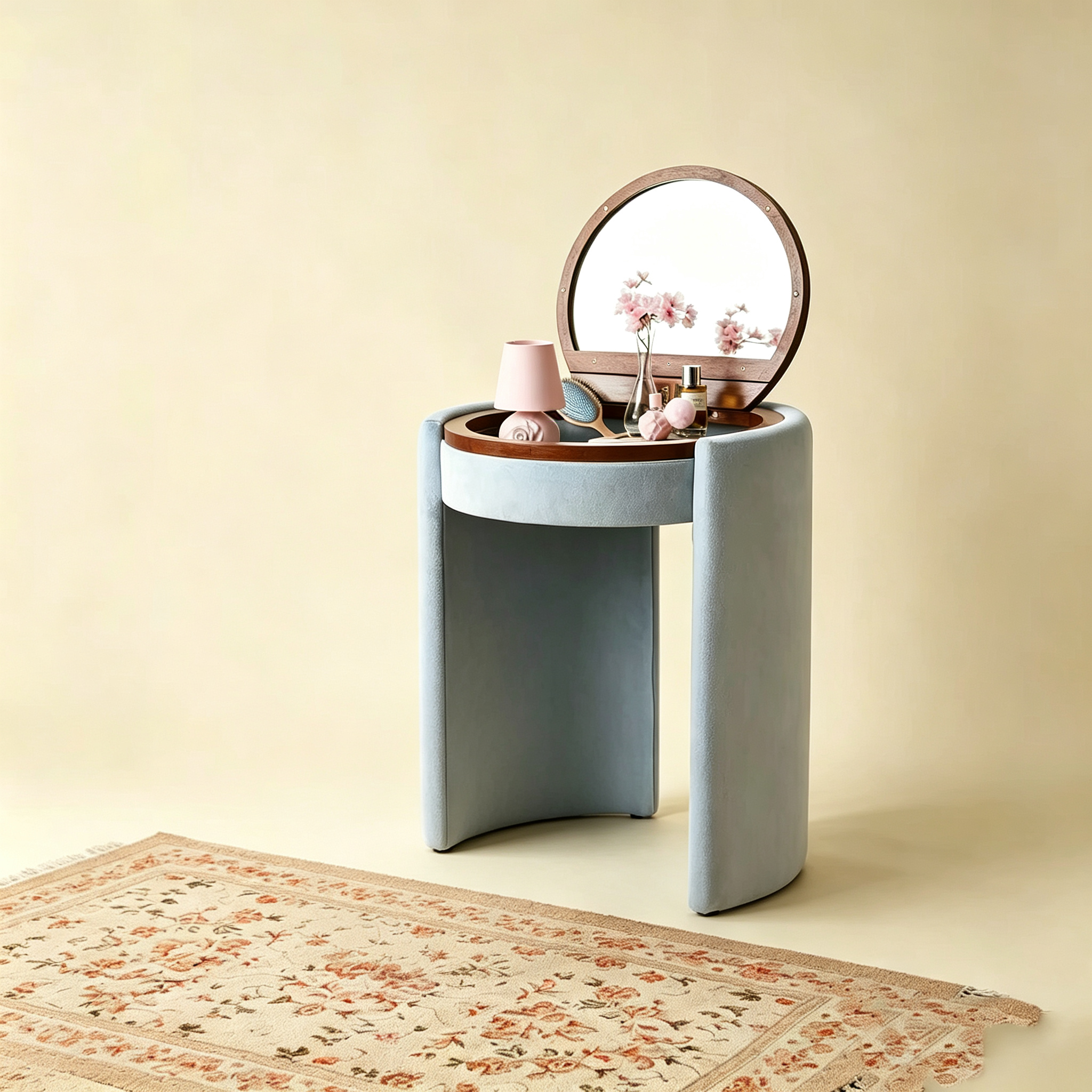 🎉 Exclusive Deal · Limited Stock🎉 Modern Makeup Vanity Set with LED Mirror, Stool & Large Storage
