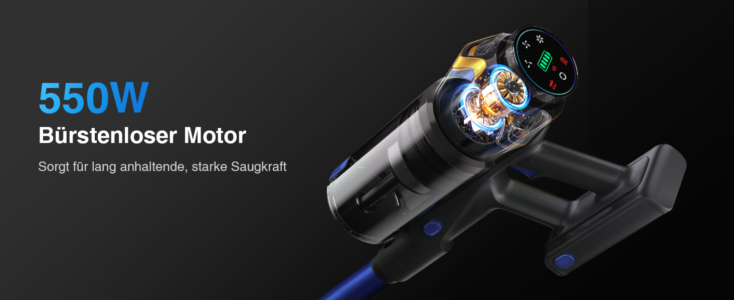 Cordless vacuum color touch display