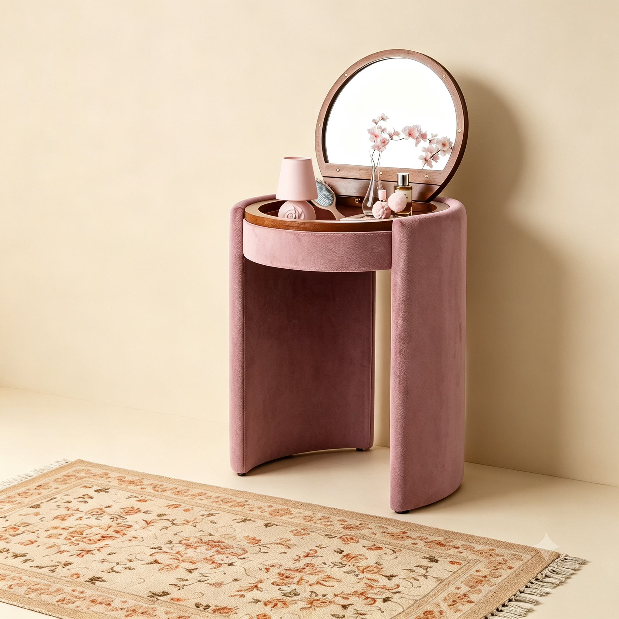 🎉 Exclusive Deal · Limited Stock🎉 Modern Makeup Vanity Set with LED Mirror, Stool & Large Storage