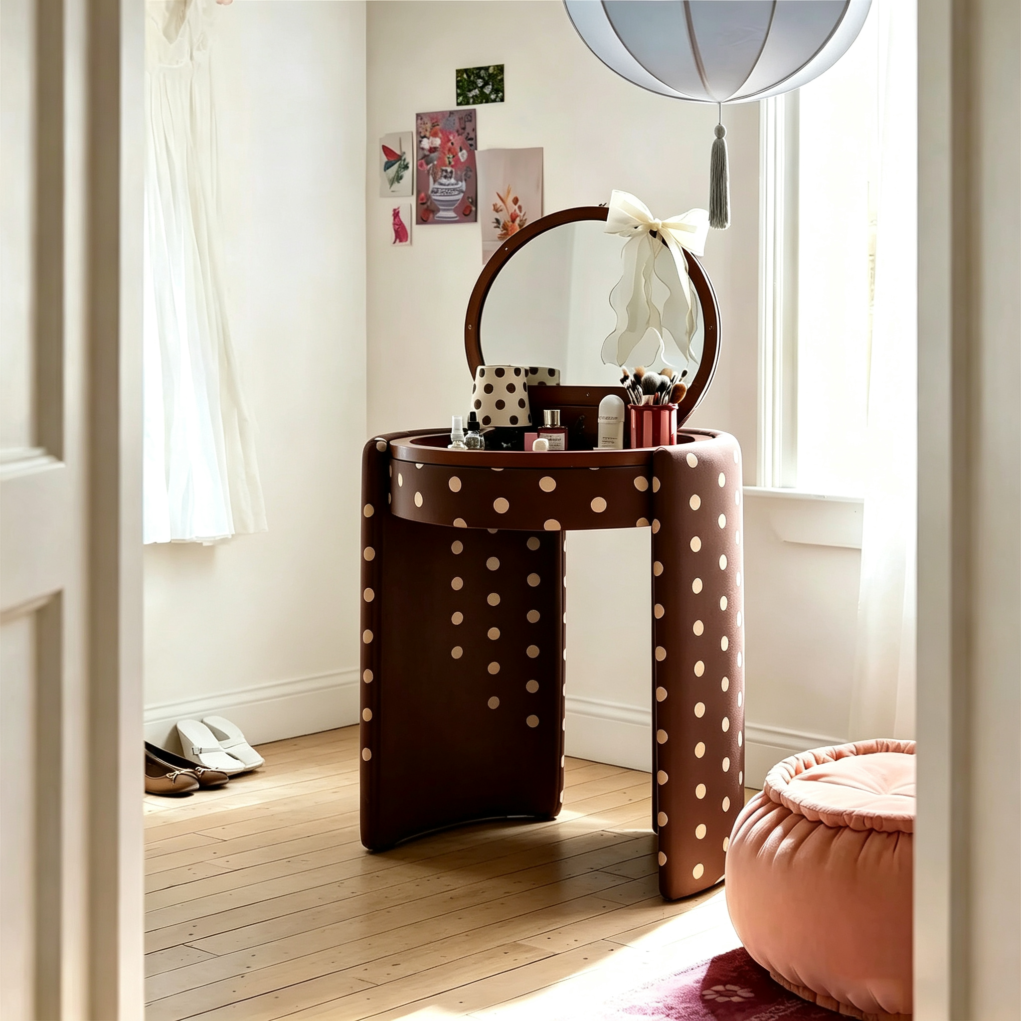 🎉 Exclusive Deal · Limited Stock🎉 Modern Makeup Vanity Set with LED Mirror, Stool & Large Storage