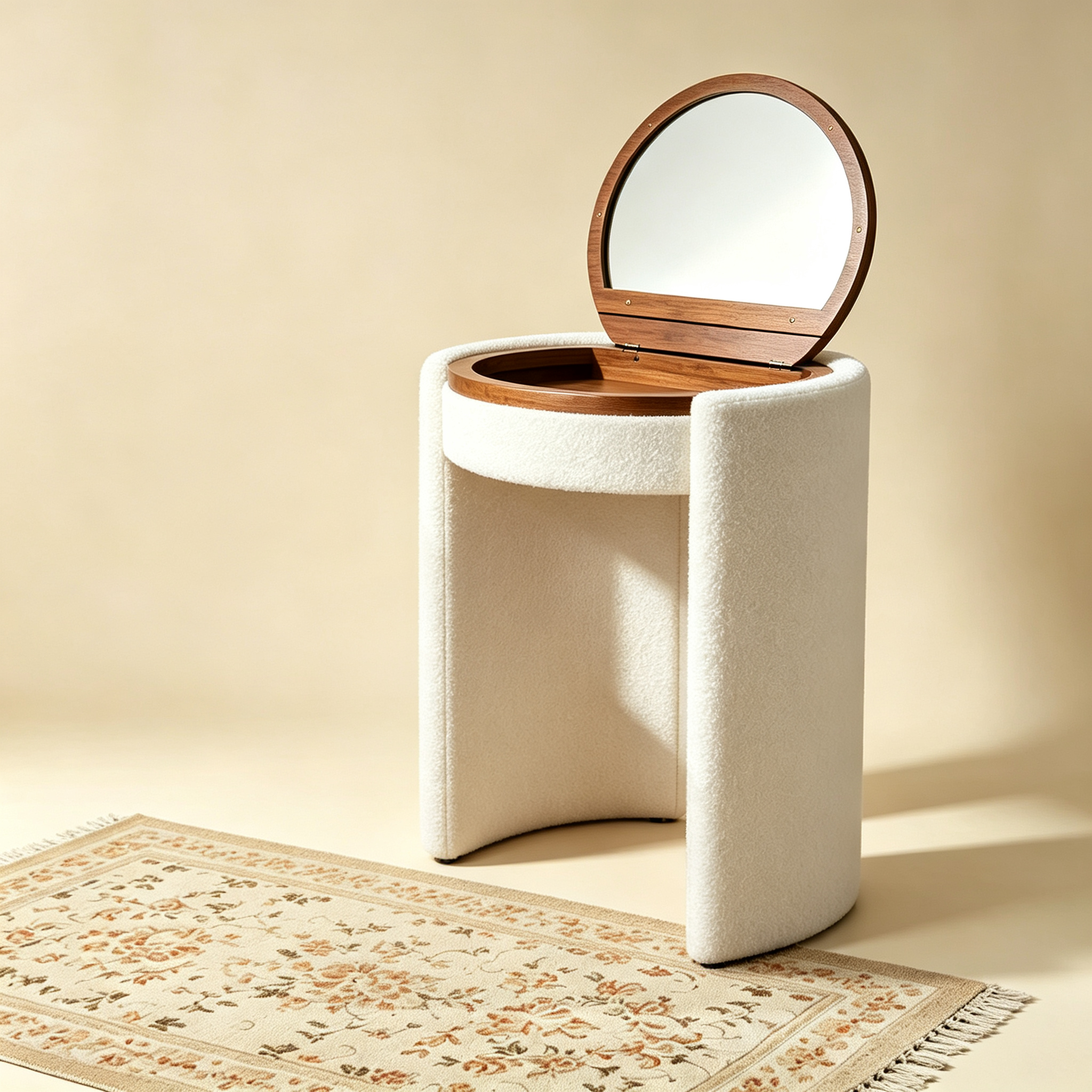 🎉 Exclusive Deal · Limited Stock🎉 Modern Makeup Vanity Set with LED Mirror, Stool & Large Storage