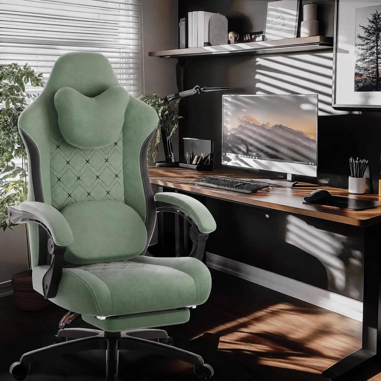 Heated massage gaming chair MB38 lifestyle image without branding