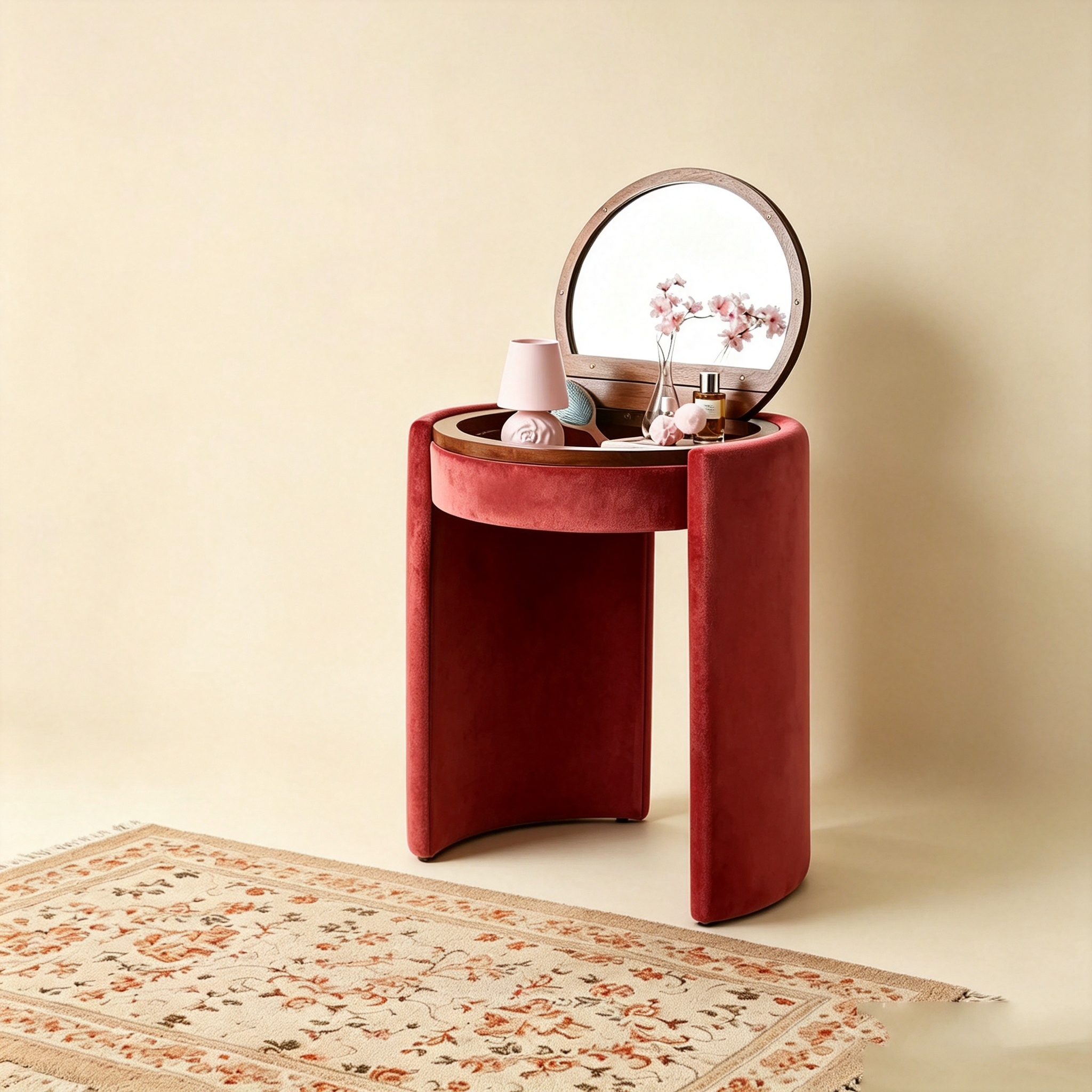 🎉 Exclusive Deal · Limited Stock🎉 Modern Makeup Vanity Set with LED Mirror, Stool & Large Storage